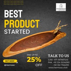 Wooden Tray with Markhor Knob/  WOOD tray / kitchen use products 0