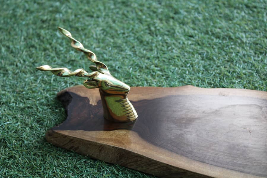 Wooden Tray with Markhor Knob 6