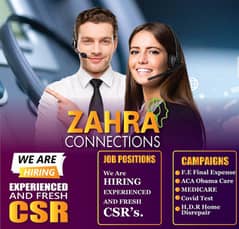 Hiring CSR for ACA USA and UK HDR Campaign