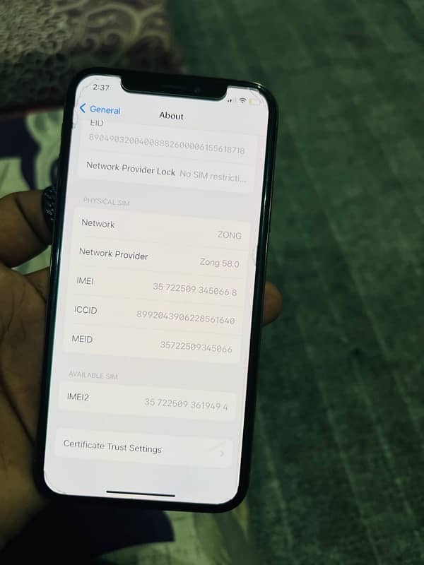 Iphone  xs PTA Approved 256gb 2