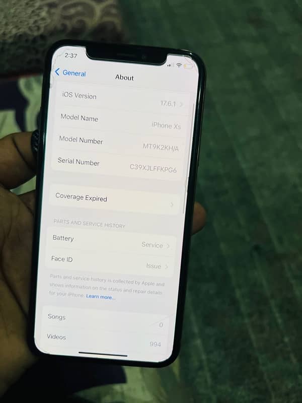 Iphone  xs PTA Approved 256gb 3