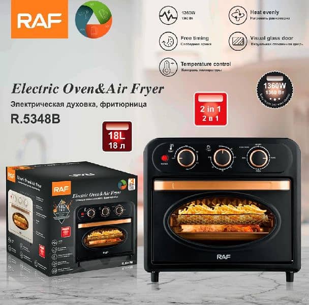 RAF NEW AIR FRYER AND OVEN TOASTER 2 IN 1 AIRFRYER IMPORTED 18 LITER 9