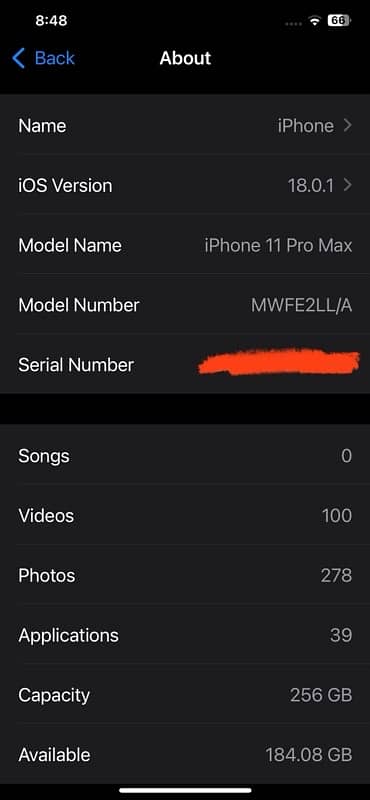 iPhone 11 Pro Max 256 non active  gv 3