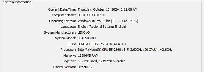 Lenovo ThinkStation P500 WorkStation Intel Xeon E5-2660 V3 2.60 GHz 1