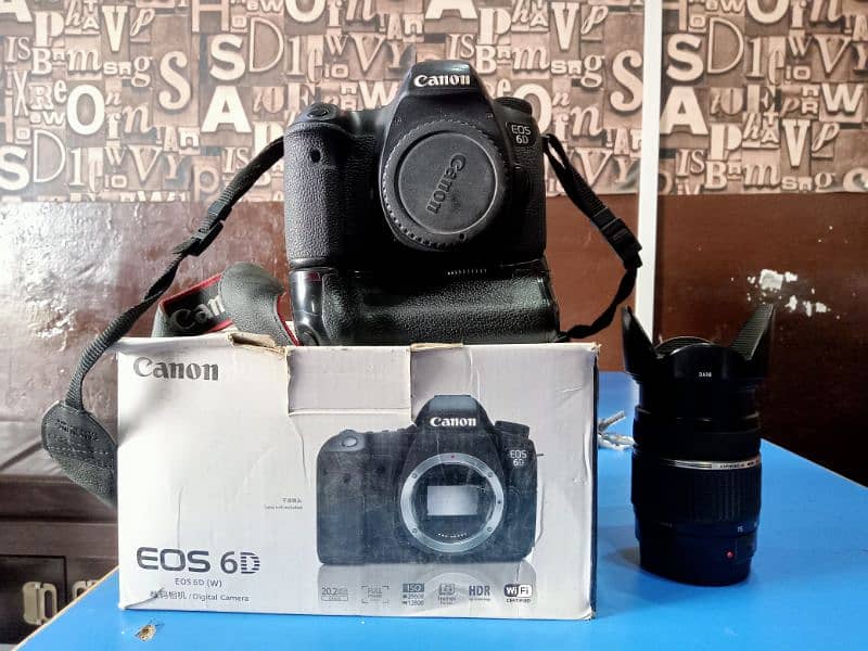 Canon 6d original box charger bettery with 28.75 lenz 6