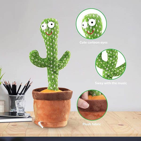 Dancing Cactus Talking Toy Tree Cactus Plush Toy For Children, 3