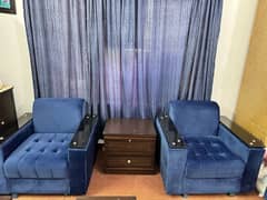 Blue 5 Seater Sofa Set