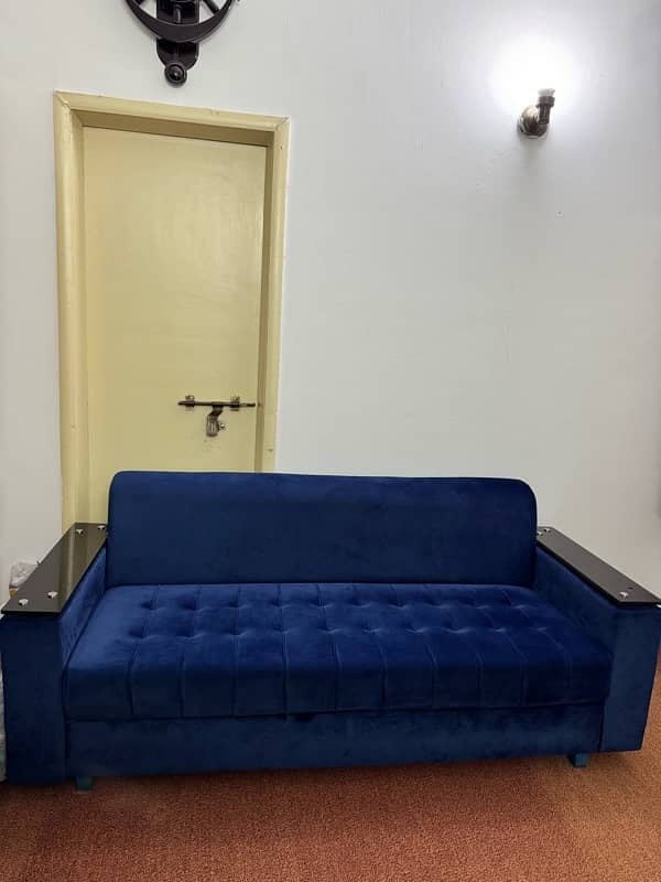 Blue 7 Seater Sofa Set 4