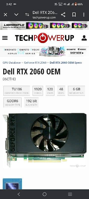 RTX2060 6Gb ddr6 192bit 1