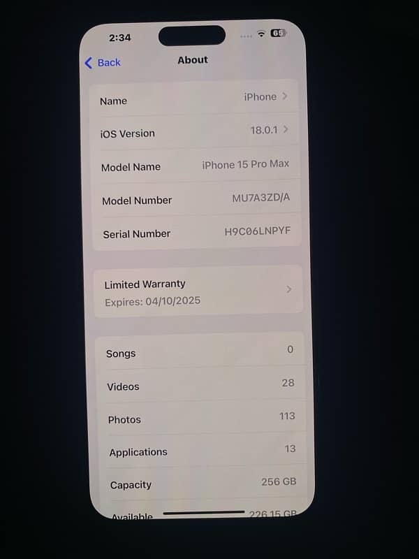 Iphone 15 pro max 256 gb non pta Blue Titanium 9