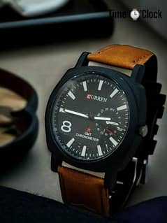 mens leather strap watch