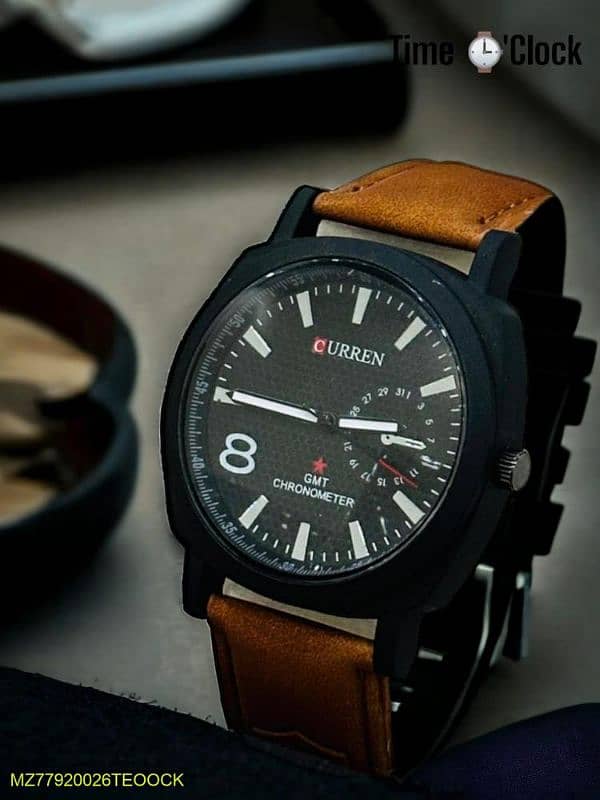 mens leather strap watch 1