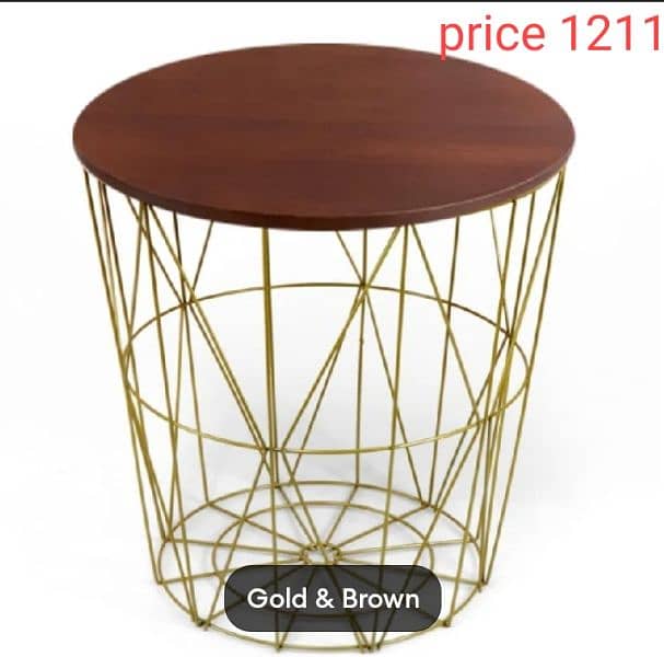 Coffee Table Metal Wire Removable Wood Top Storage Basket Side Round 4