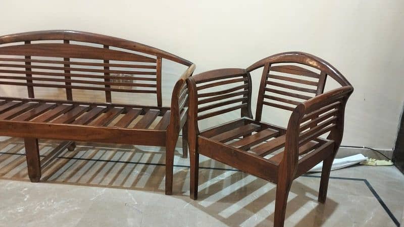 pure and solid wooden Chinese 5 seater sofa set in good condition 2