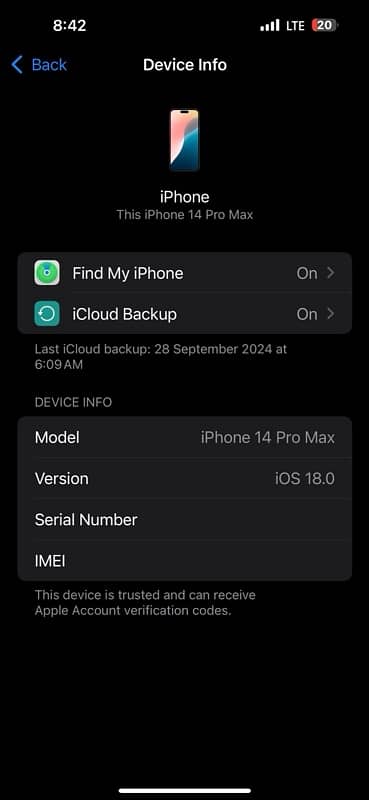 Iphone 14 Pro Max BH 94 and 128GB JV 2