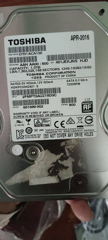 Toshiba Hard Disk 1-Tb . . . 1000GB 1