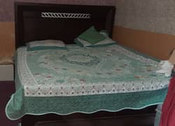 king size double bed for sale with mattress and two side tables 0