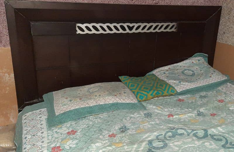 king size double bed for sale with mattress and two side tables 3