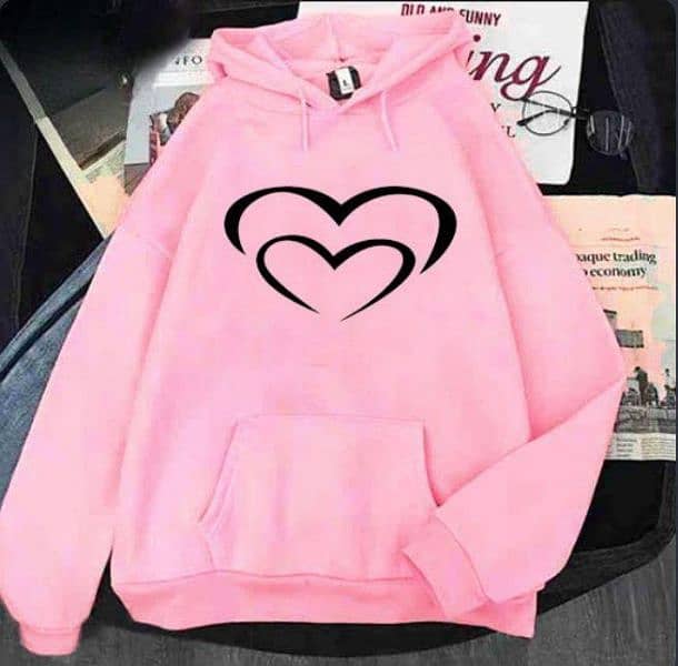 1 PCs women fleece heart pullover hoodie 1