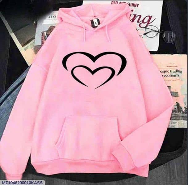 1 PCs women fleece heart pullover hoodie 2