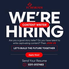 We are looking for a talented and creative Content Writer