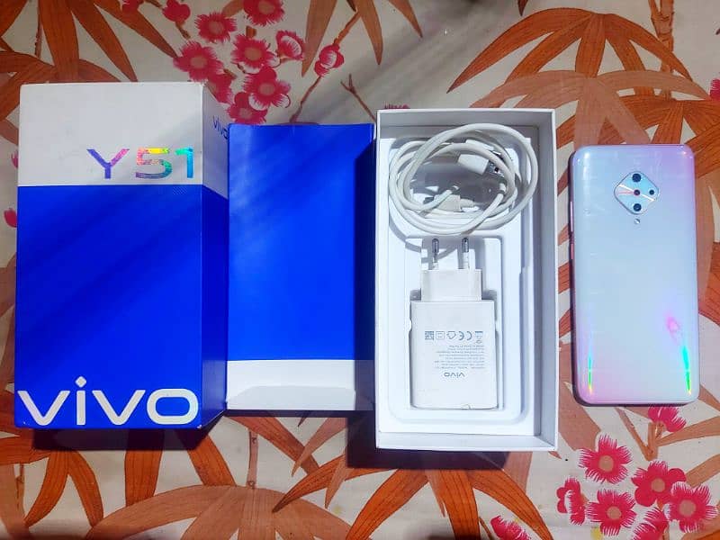 Vivo Y51 box with 18w chargr Display finger 128gb original sara mobile 1