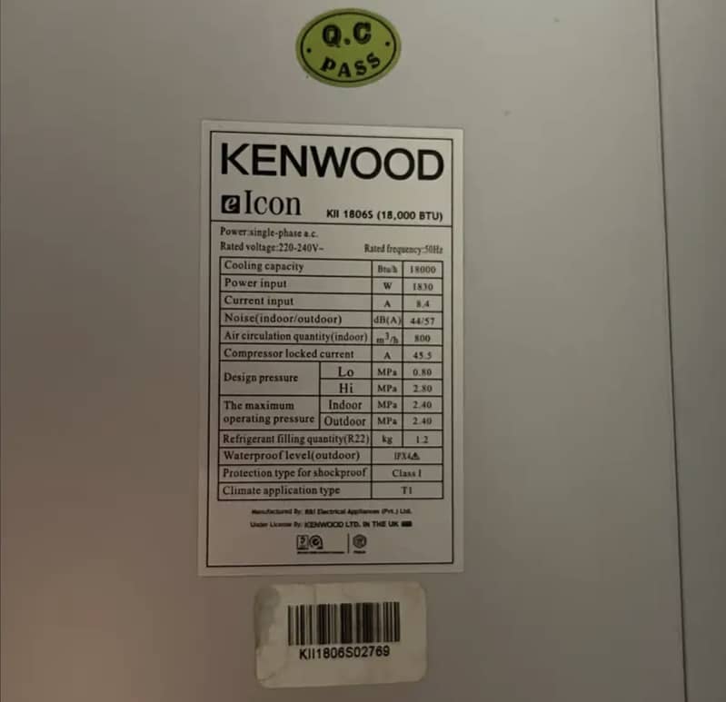 KENWOOD NON INVERTER AC 1.5 ton 2