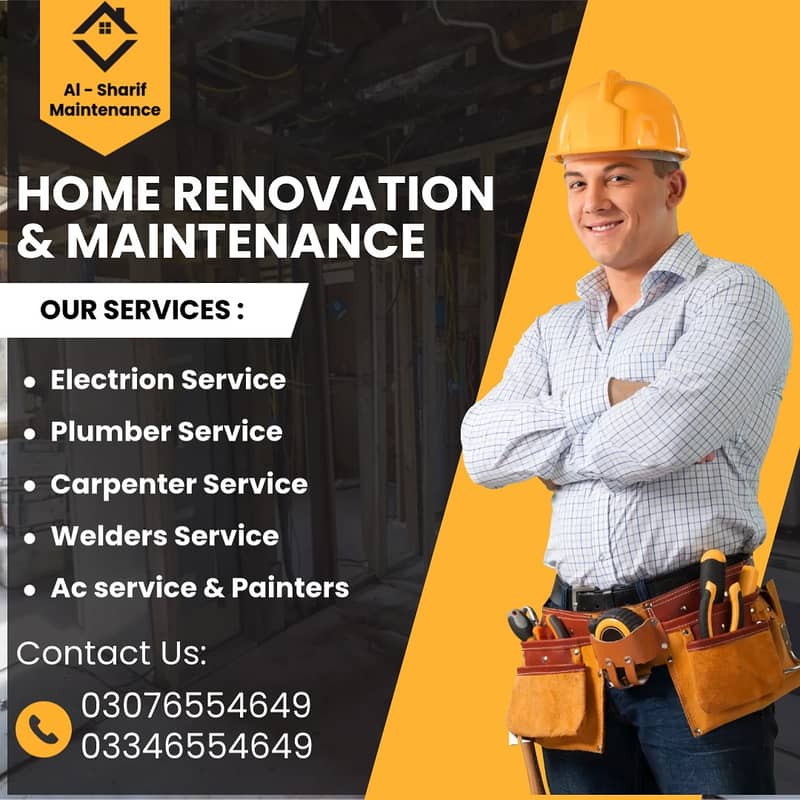 Electricia/Plumber/Carpenter Welders/Painters Services In Islamabad 0