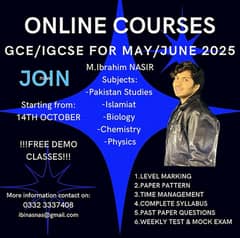 O levels/IGCSE Online Classes