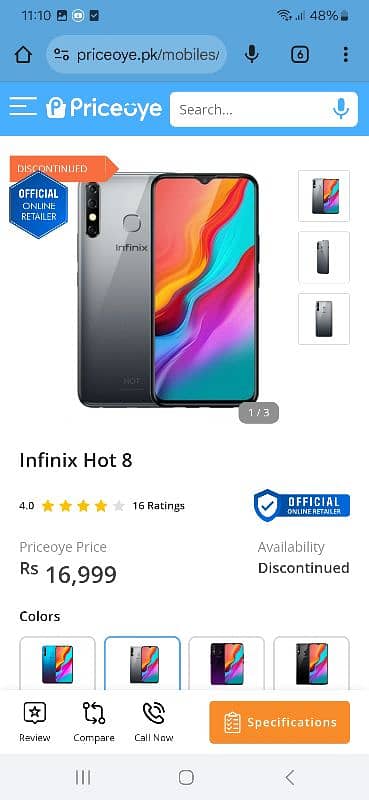 infinix hot 8 32gb Rom 2.1 GB Ram 2month warnty 6