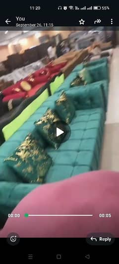 velvet green poshish 3 seater  sofa