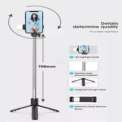 Selfie Stick with LED Light Mini Tripod Stand