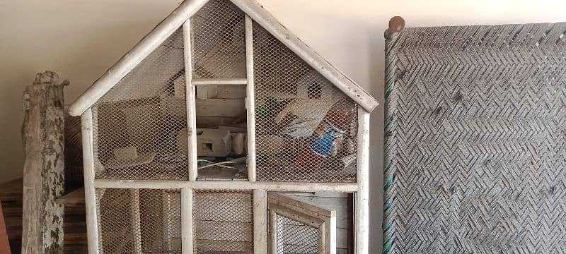 wooden  nest (pinjara for birds )with many portions fully wooden . 5