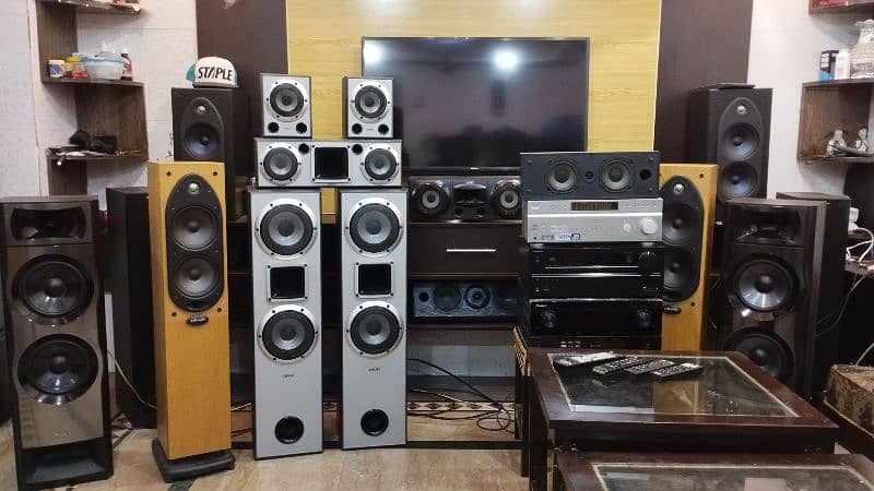 5x Tower Speakers Floor speakers and Subwoofer 0