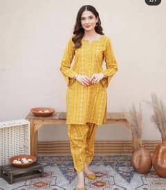 2 Pcs women's stitched lawn suit