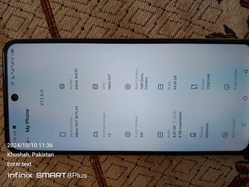 infinix hot 30 play 4 64 10/10 urgent sale 6