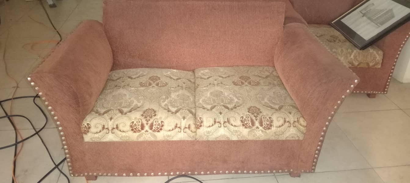 Used sofa set without cusions,. . . Seats 3+2+1 2