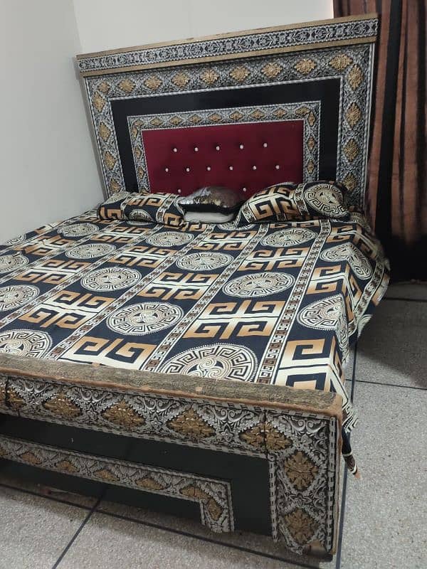 double bed set, with side tables and matress 1