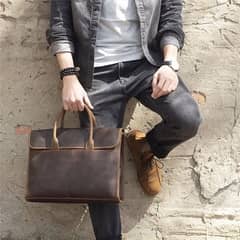 Imported Crazy Horse leather bag