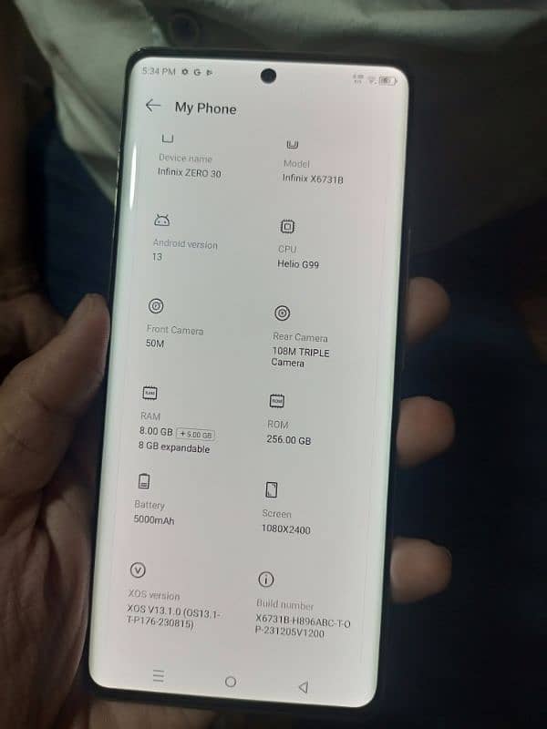 Infinix Zero 30 New condition 8GB 256GB seald complete 5 Months warnty 3