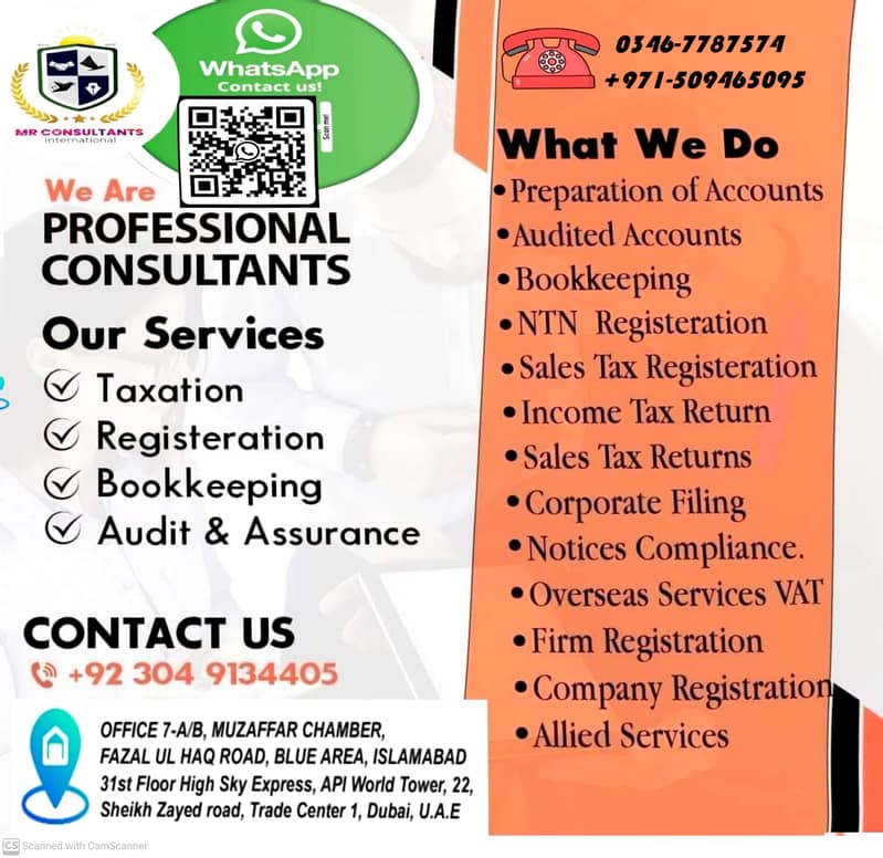 Tax Consultant,Tax filing services, Company Registration services,NTN 3