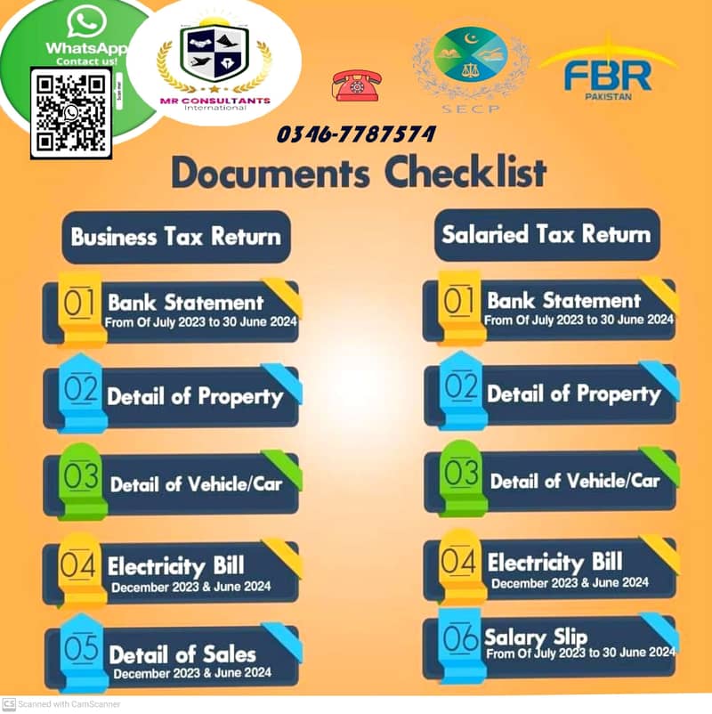 SECP/FBR/PEC/NGO/PSW/PRAL/Company Registration, NTN/Income Tax Return 1