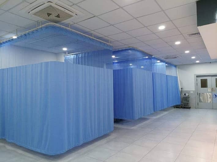 hospital curtain with railing - Parachute Curtain - Fabric Curtain 7