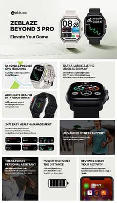 New Zeblaze Beyond 3 Pro AMOLED 2.01" Calling GPS Fitness track Watch 0