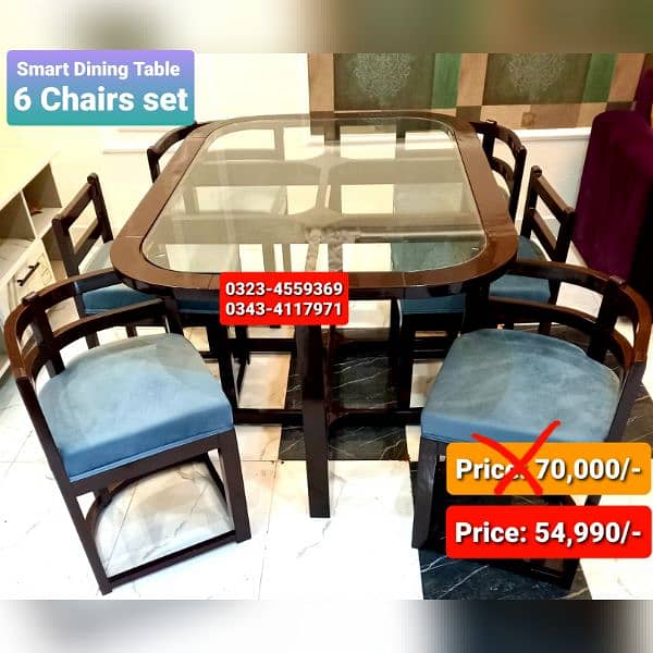 Smart dining table/round dining table/4 chair/6 chair/dining table 18