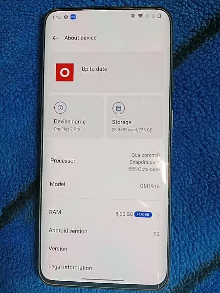 One plus 7 pro 12 GB black colour 0