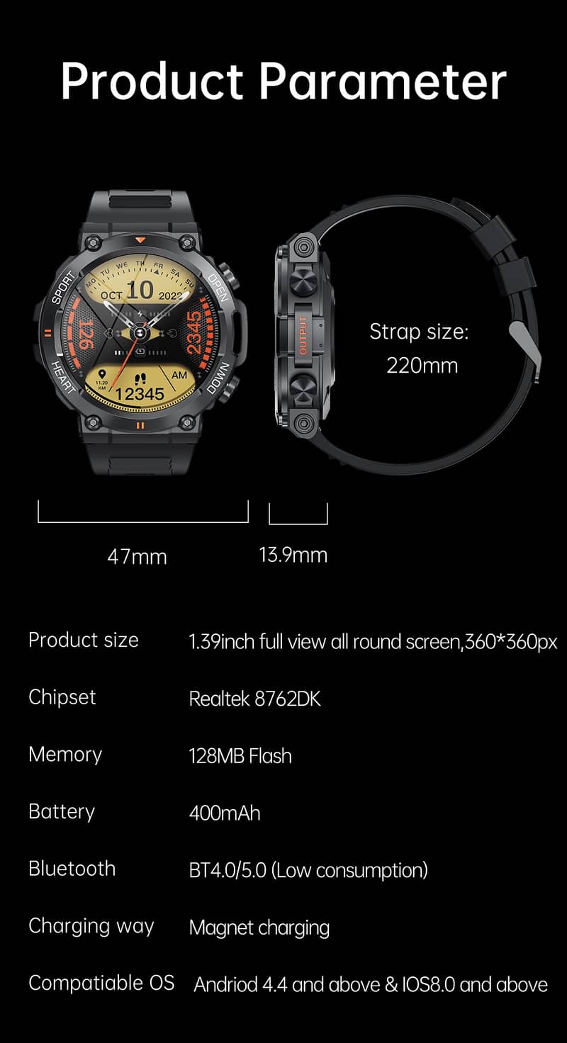 K56 Pro Round Smart Watch For Men & Women (0305-6424883) 5