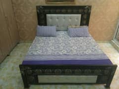 iron double bed+mattress