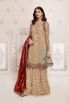 3 PCS Women's Unstitched Viscose Embroidered Suit