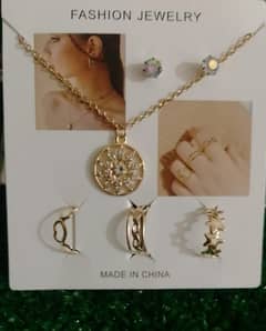 5 in 1 locket Earrings and Ring Set. 0